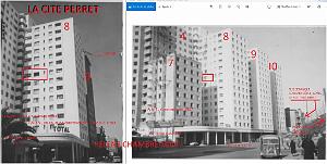 1957 ORAN CITE PERRET 1957  SANS AILE 7 . AILE 7 EN CONSTRUCTION 1958  RUE RENE BAZIN